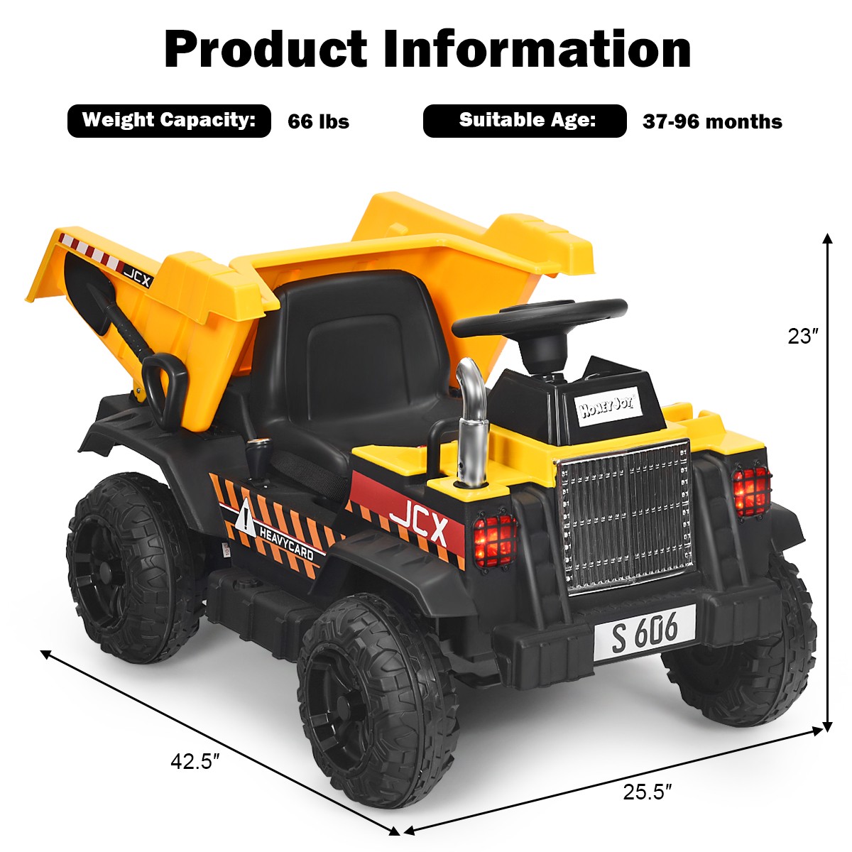 12V Kids Ride On Dump Truck RC Construction Battery Tractor w/ Electric Bucket