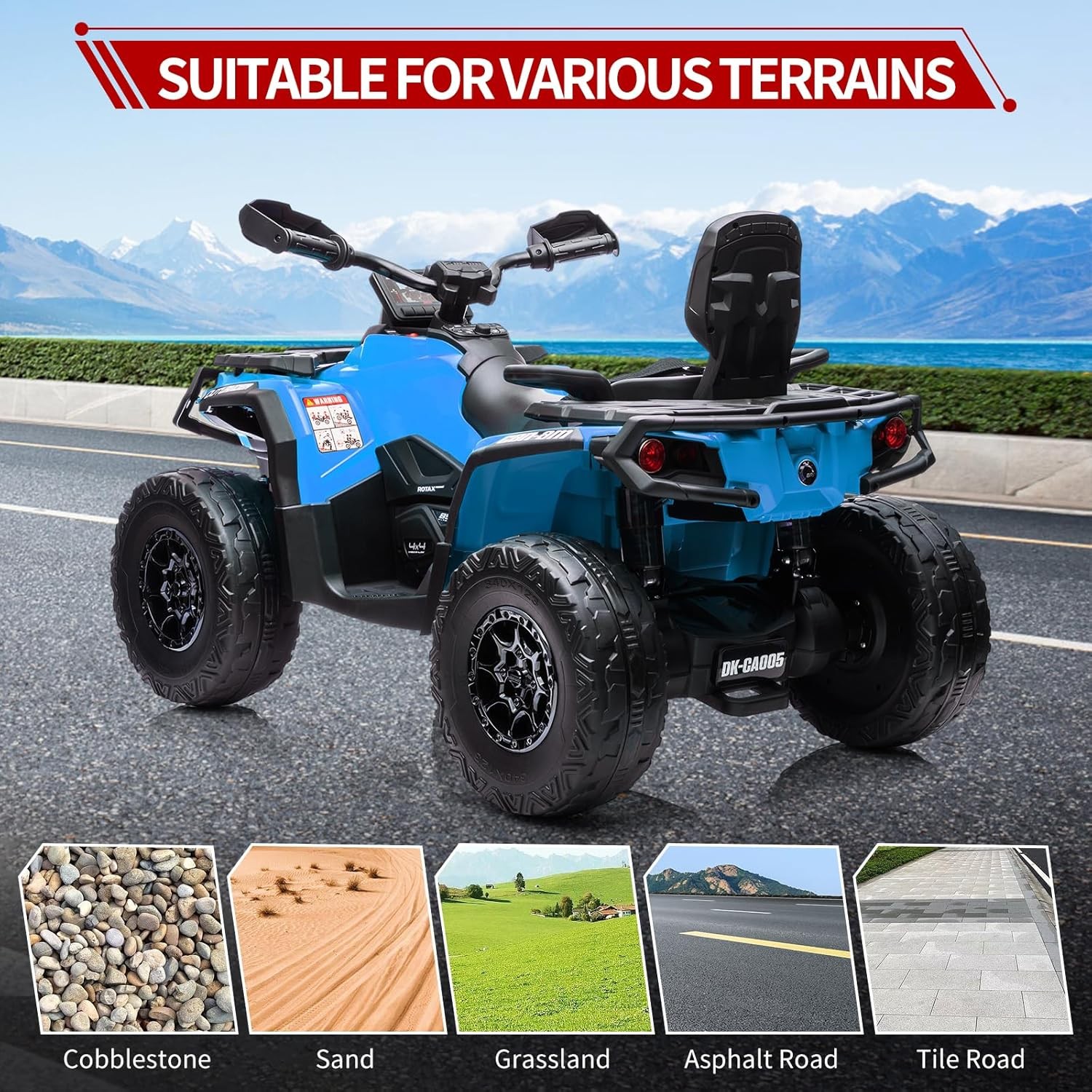 24V Electric ATV Ride On Toy Car for Kids 4-Wheel Quad w/ 3 Speeds LED