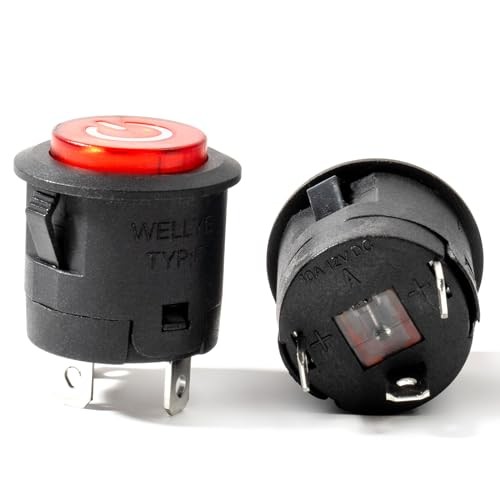 2pcs WEELYE 6V 12V Bumper Cars Push Button Red Circle Power Start Switch for