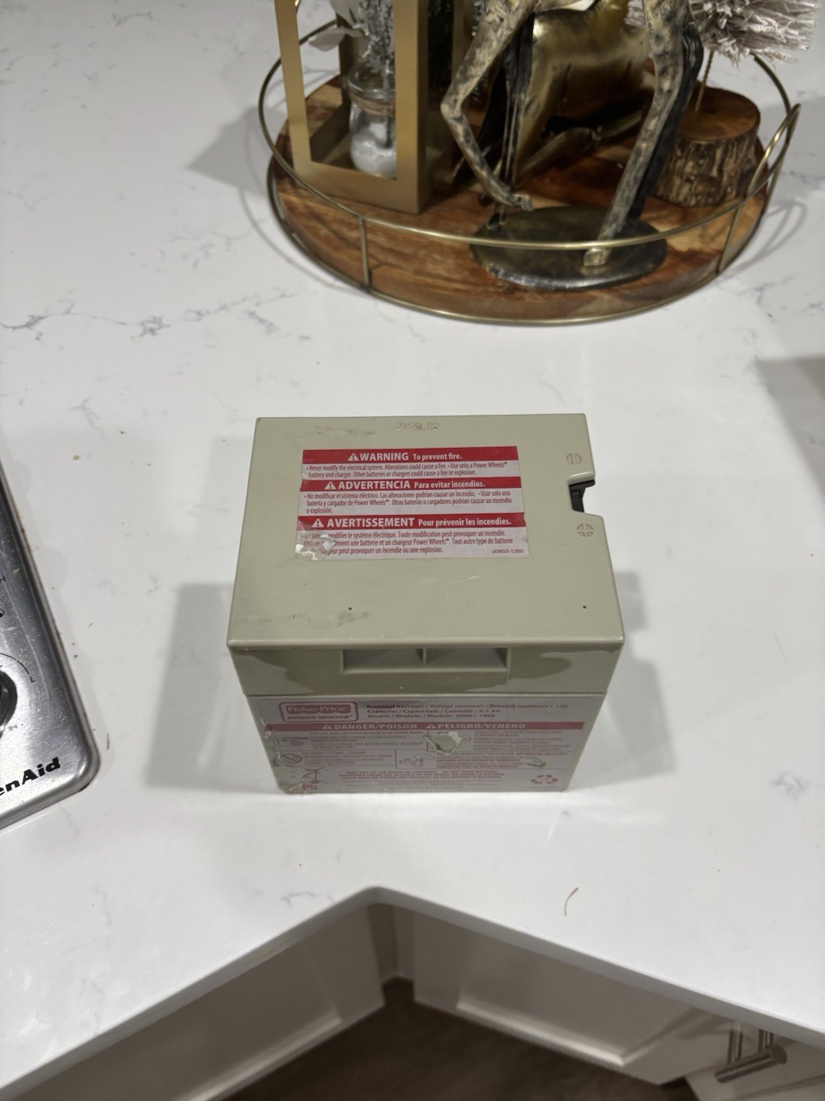 Power Wheels 12 volt BATTERY 00801-1869 Grey Genuine 12v FREE SHIPPING