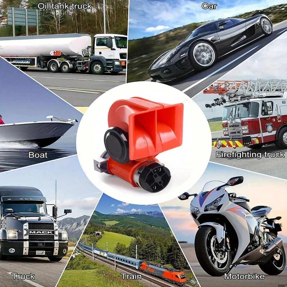 12V 138db Super Loud Snail Car Horn With Compressor Air Horn For Any 12V Vehicle