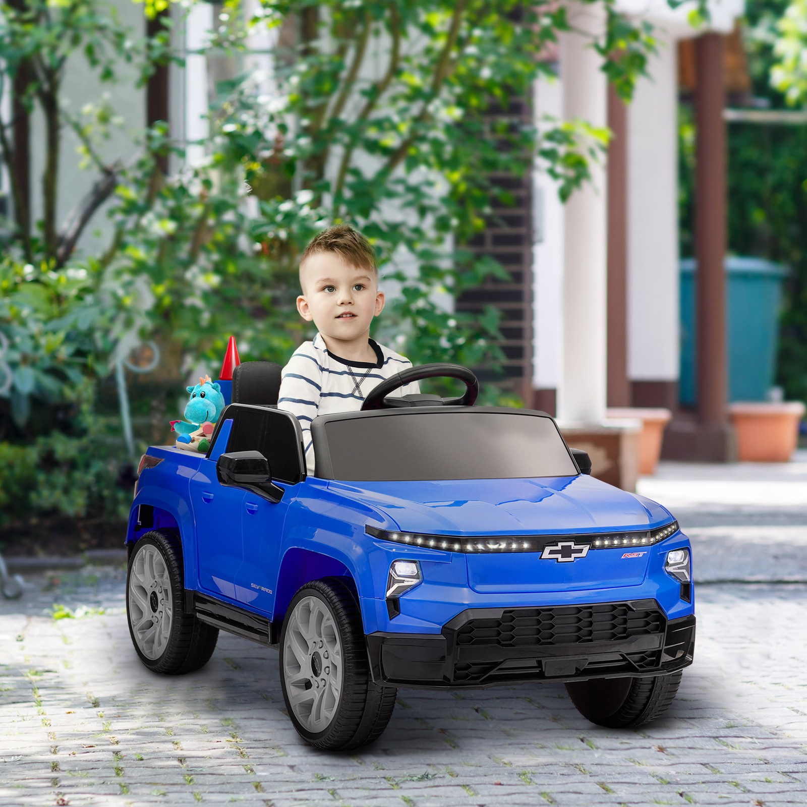 12V Chevrolet Silverado EV RST Licensed Kids Electric Car, Blue