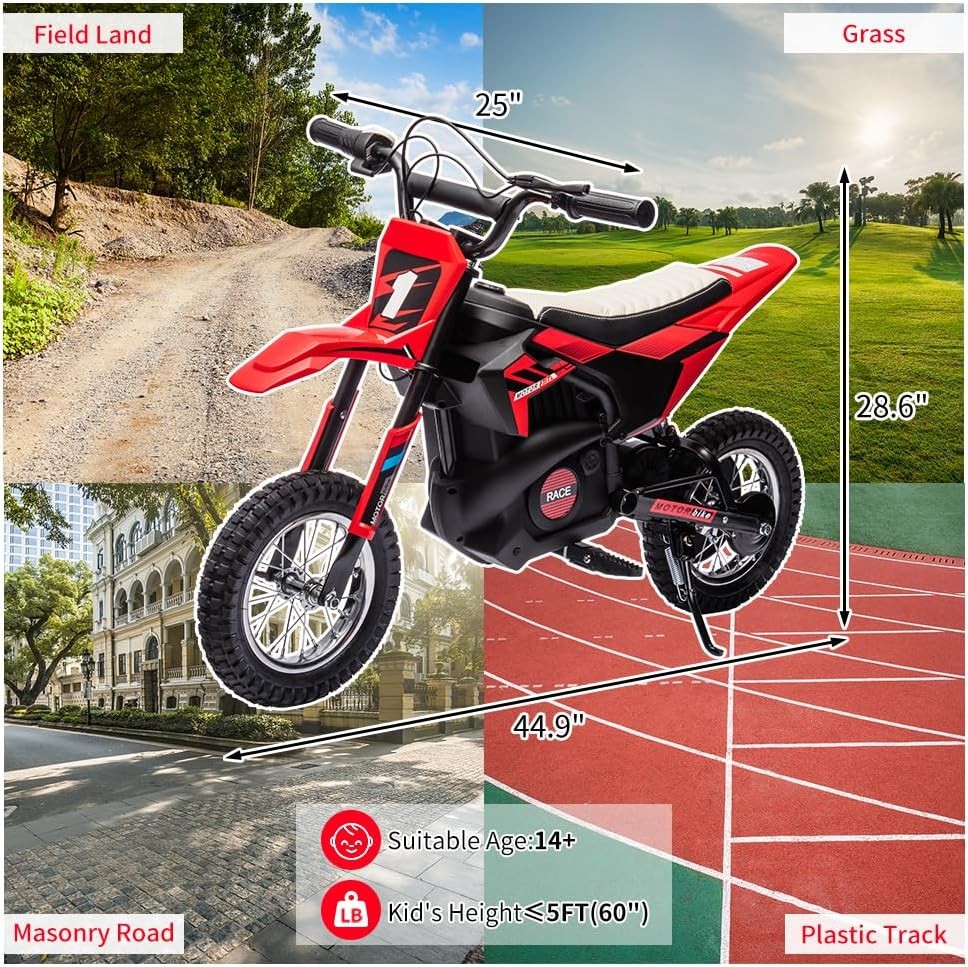 Kids Ride on Dirt Bike 24V Electric Motorcycle Off Road Bike Motocross Child Toy