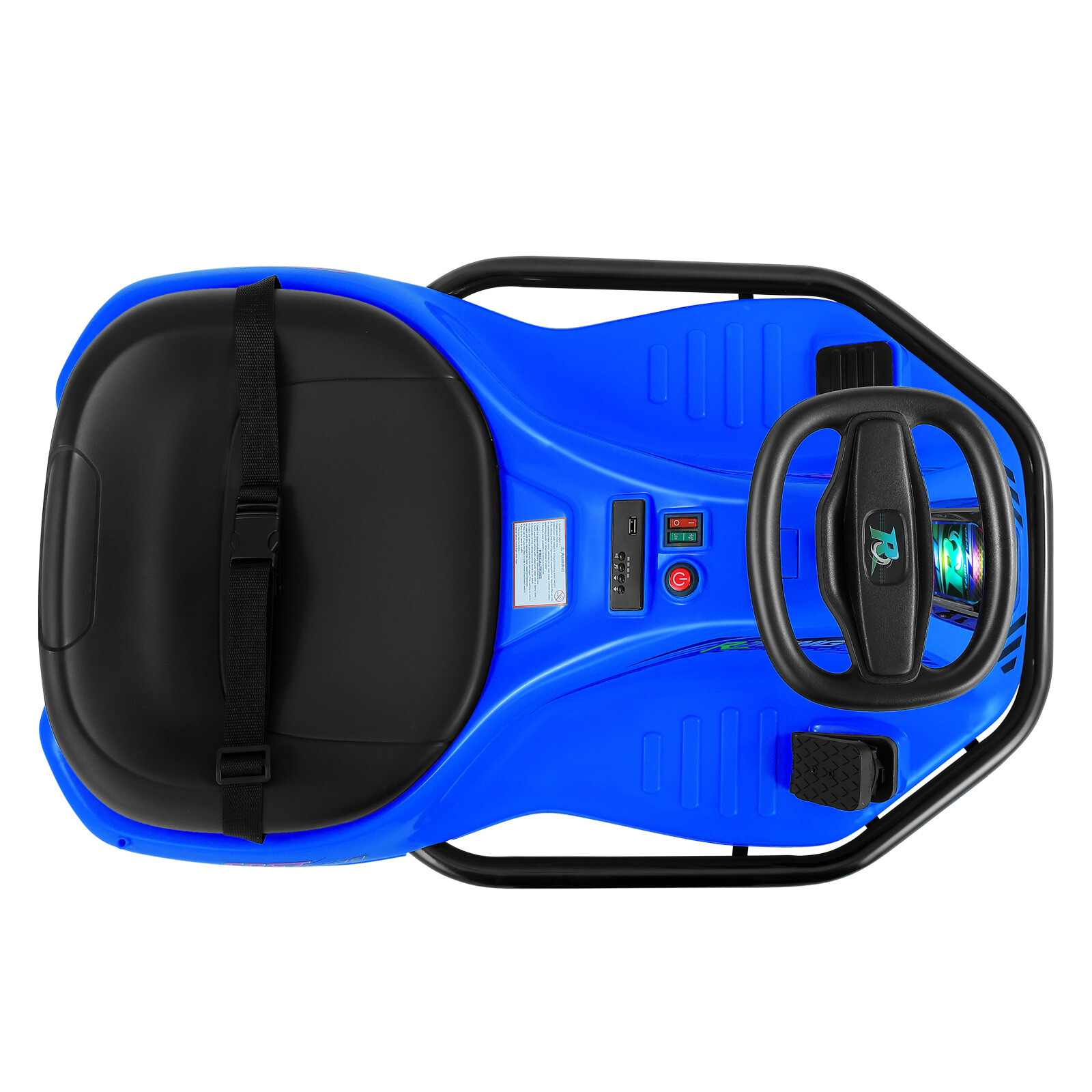 360° 24V Kids Electric Drifting Go Kart Ride On Cart with Bluetooth (Blue)