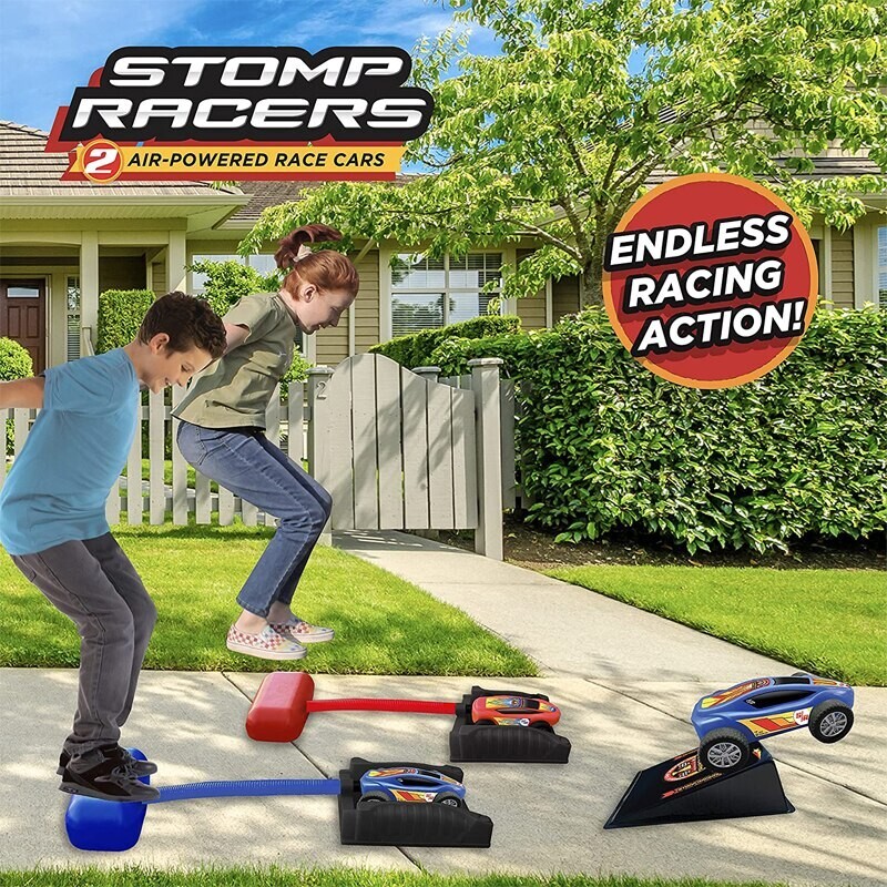 Outdoor Toys For Kids Launch Rocket With 2 Cars Foot Pneumatic Car Play Vehicles