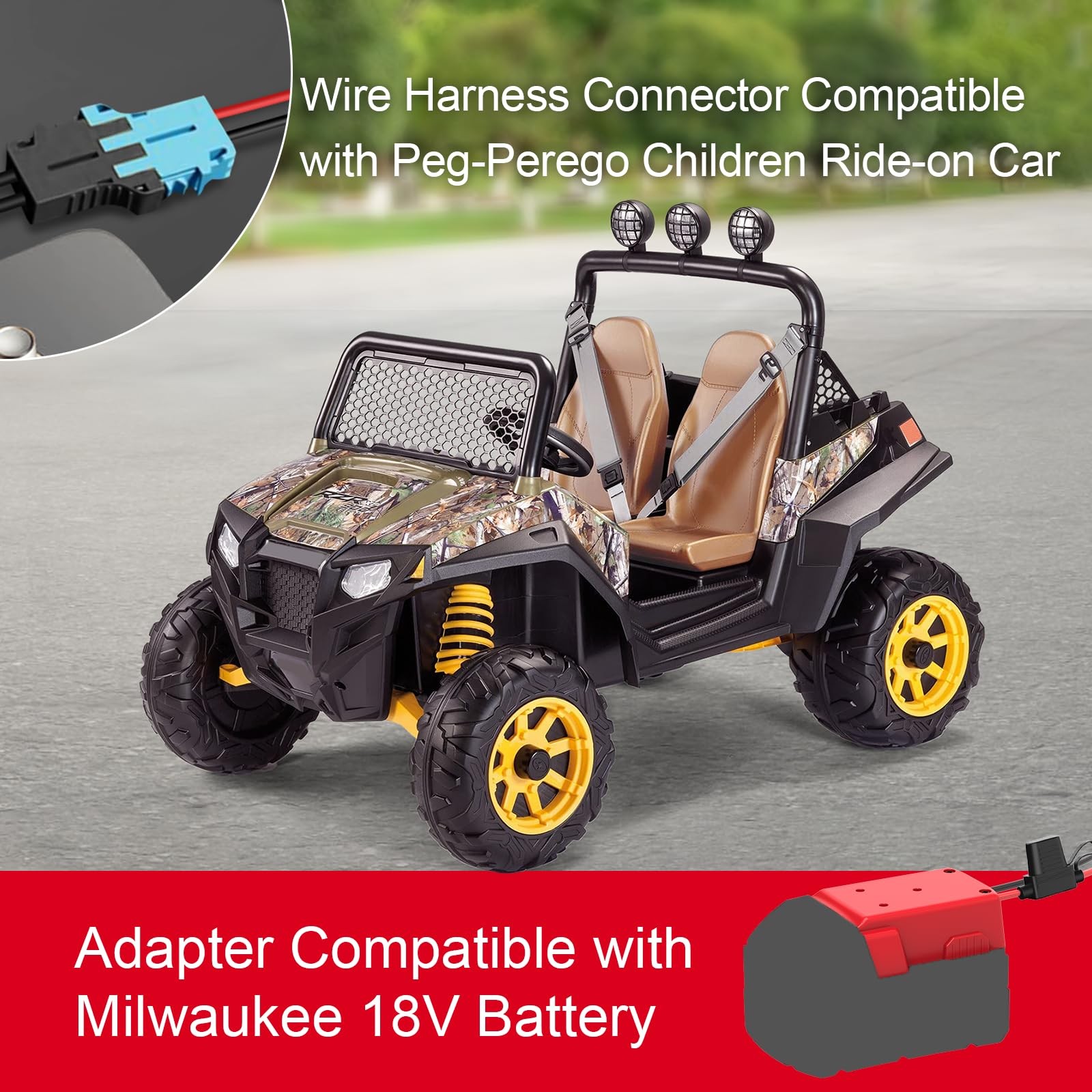 Adaptador de batería de 18 V con mazo de cables para adaptador Power Wheels