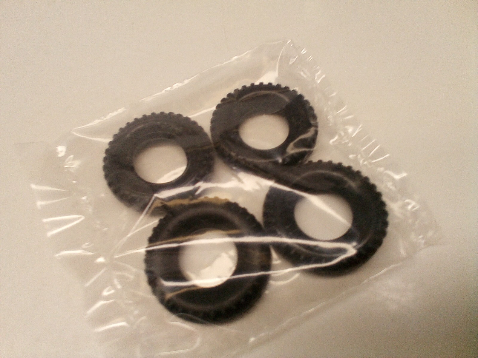 Four Vintage Fisher Price Construx Rubber Tires Replacement Parts 1.75 inch