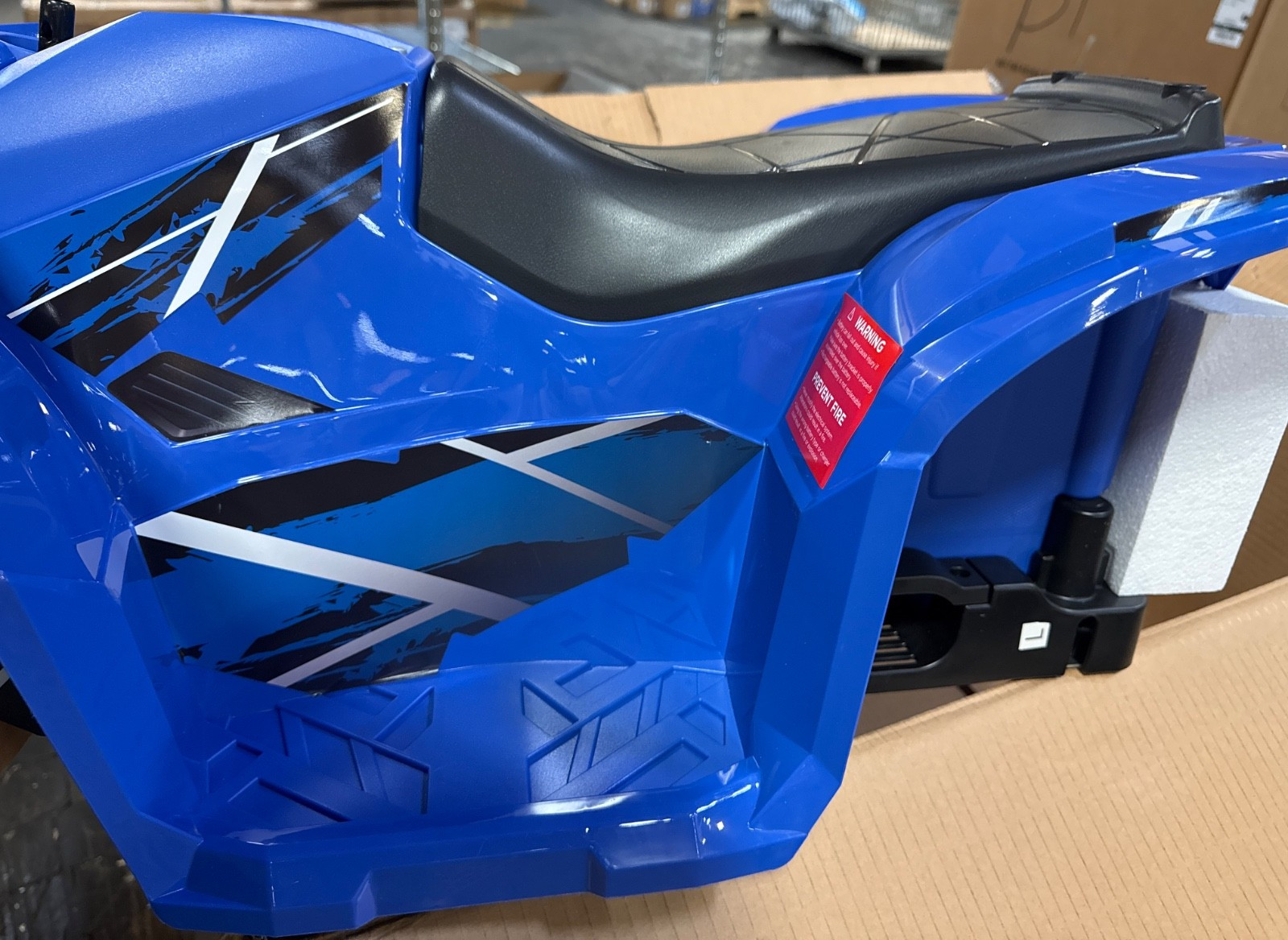 BCP 12V Kids Ride-On 4-W Quad ATV Car w/ 2.4mph Max, Bluetooth, Headlights, Blue