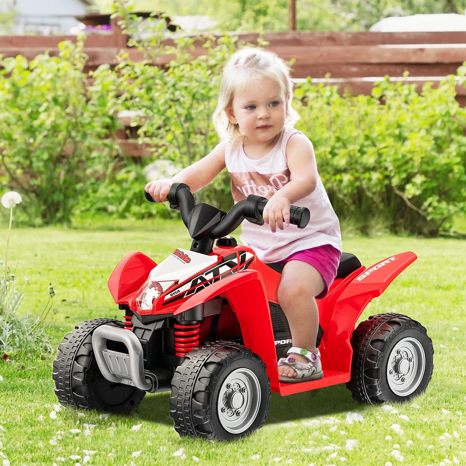 Kids Ride on ATV, 6V Electric Vehicle for Toddlers, 4 Wheeler Battery Powered Mo