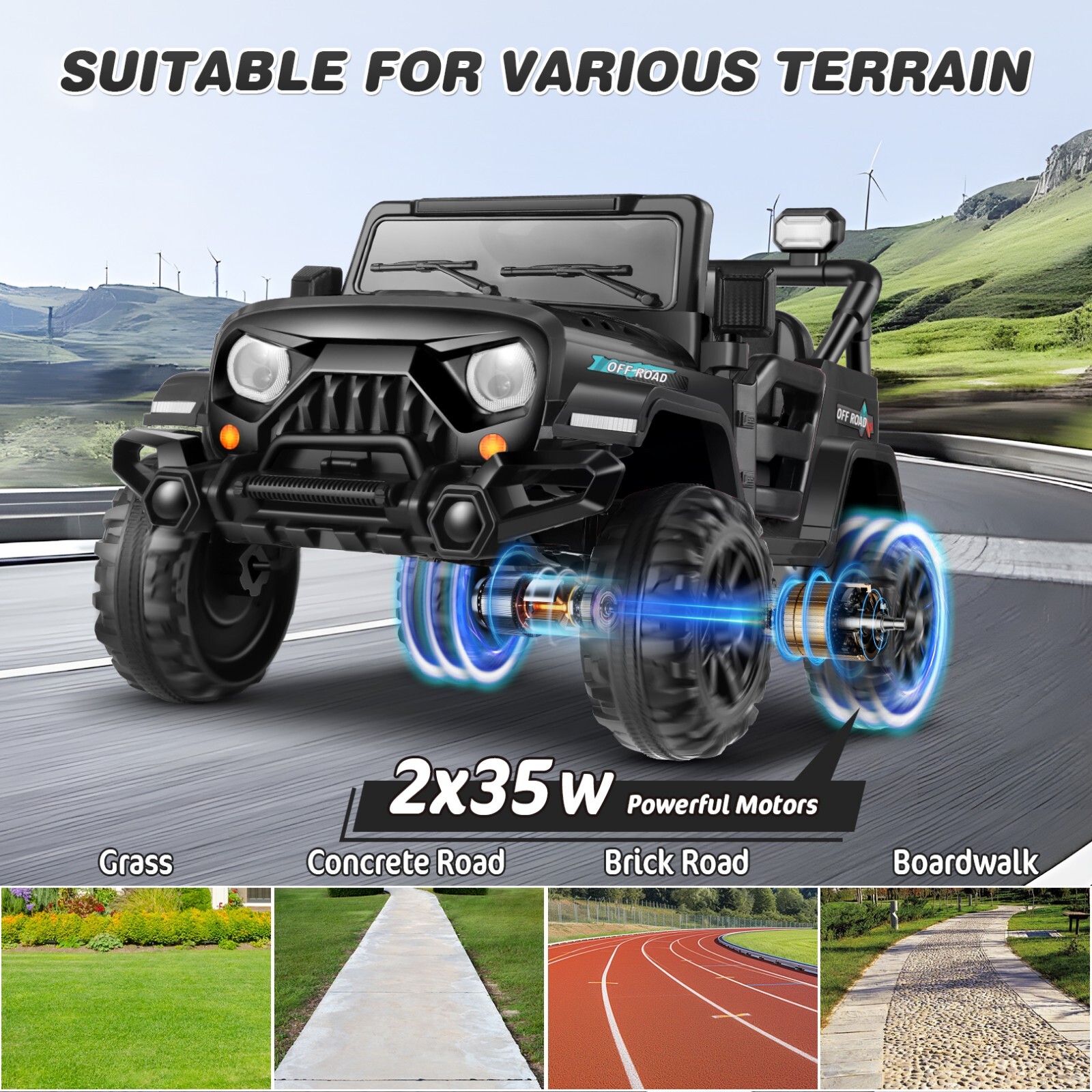 Kids Electric Ride On Truck 12V Power Battery Car w/ Remote Control MP3 Player