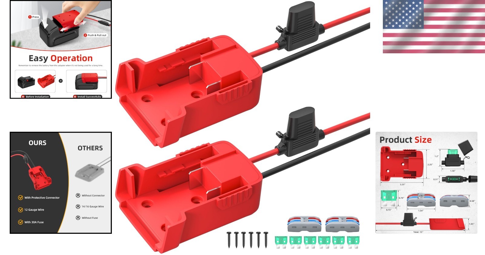 Versatile 2pcs 18V Battery Adapter for Power Wheels & RC Toys – Safe & Reliable