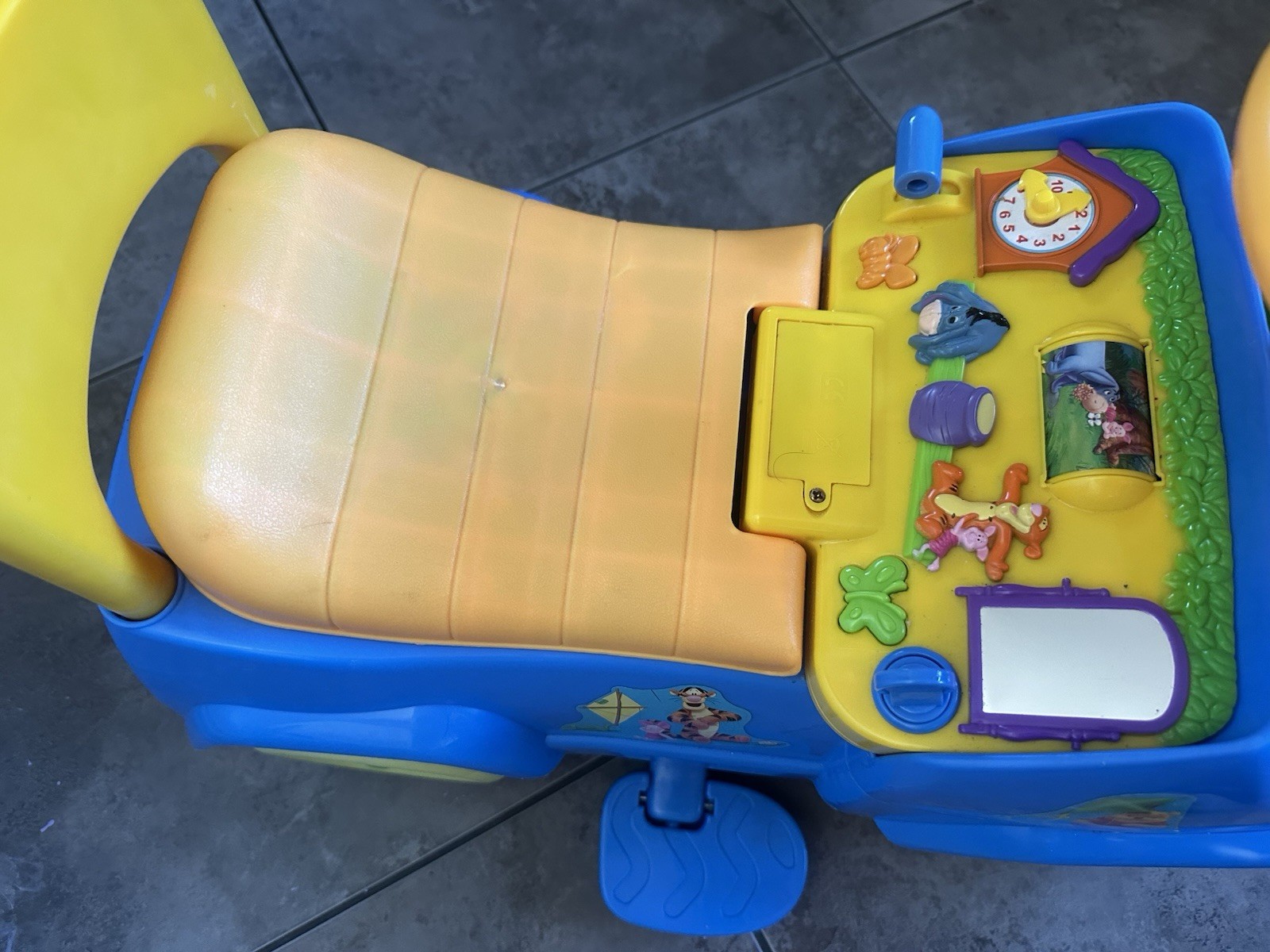 Kiddieland Winnie The Pooh Ride On Toy With Push Handle