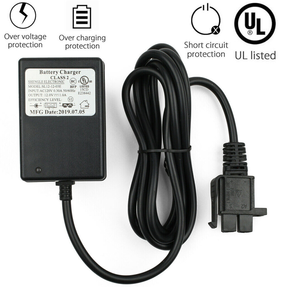Battery CHARGER 12 Volt For Power Wheels 12V 1A Kids Electric Ride On Cars ATV