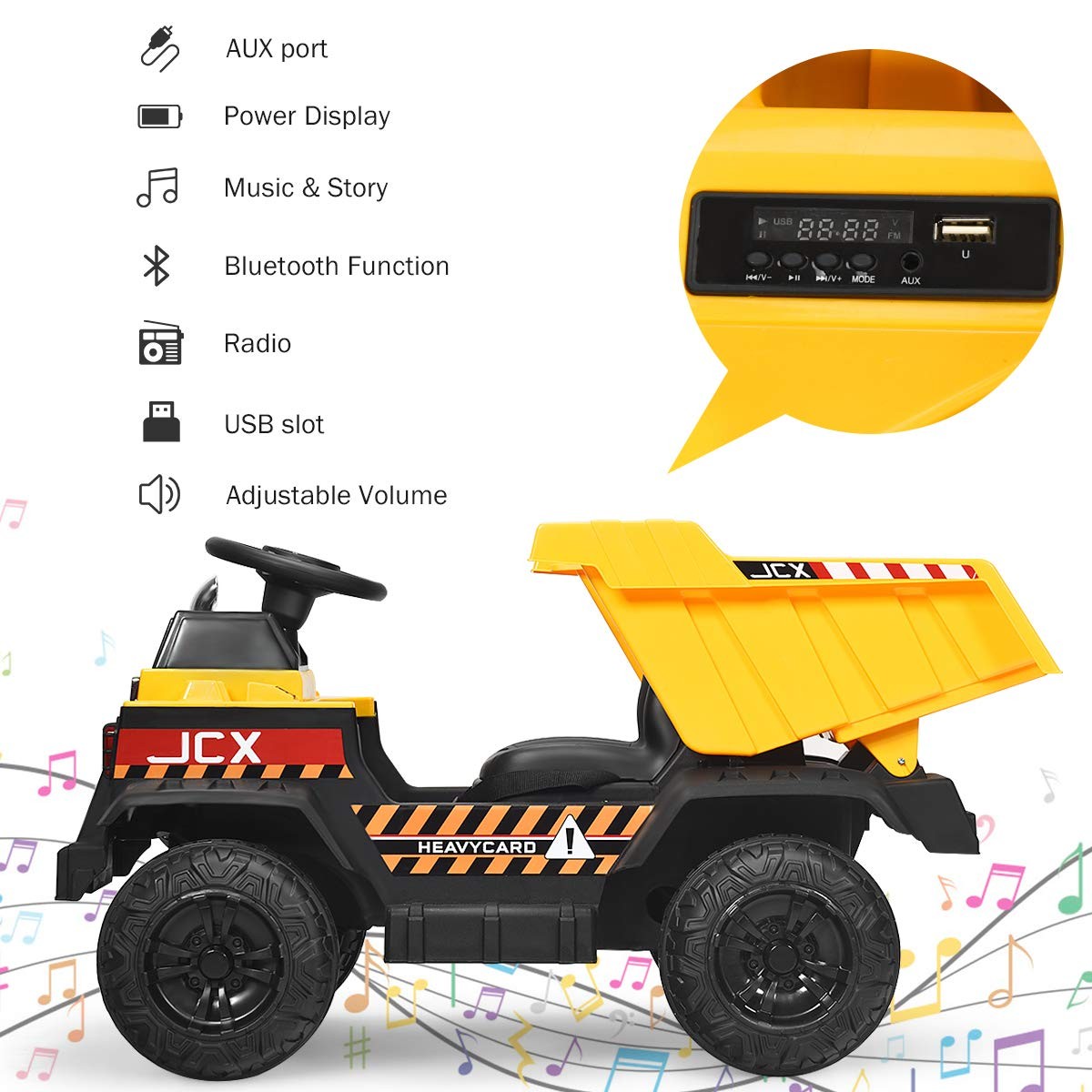 Costzon Ride On Car 12V Ride On Dump Truck W/Remote Control Electric Dump Bed