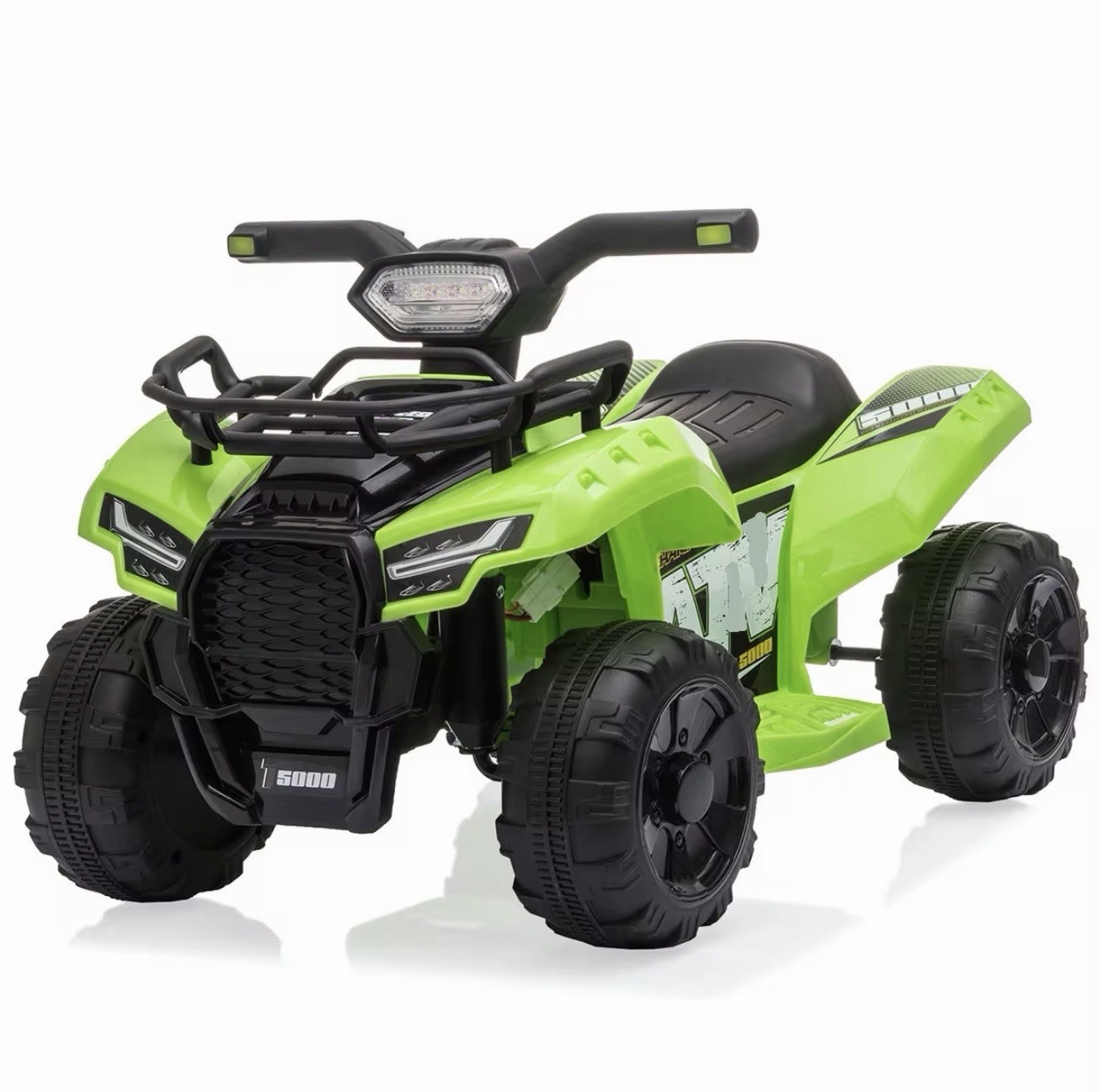 Green 12V Battery Operated ATV Ride-On Toy for Kids 1-3 Years, LED Headlamp