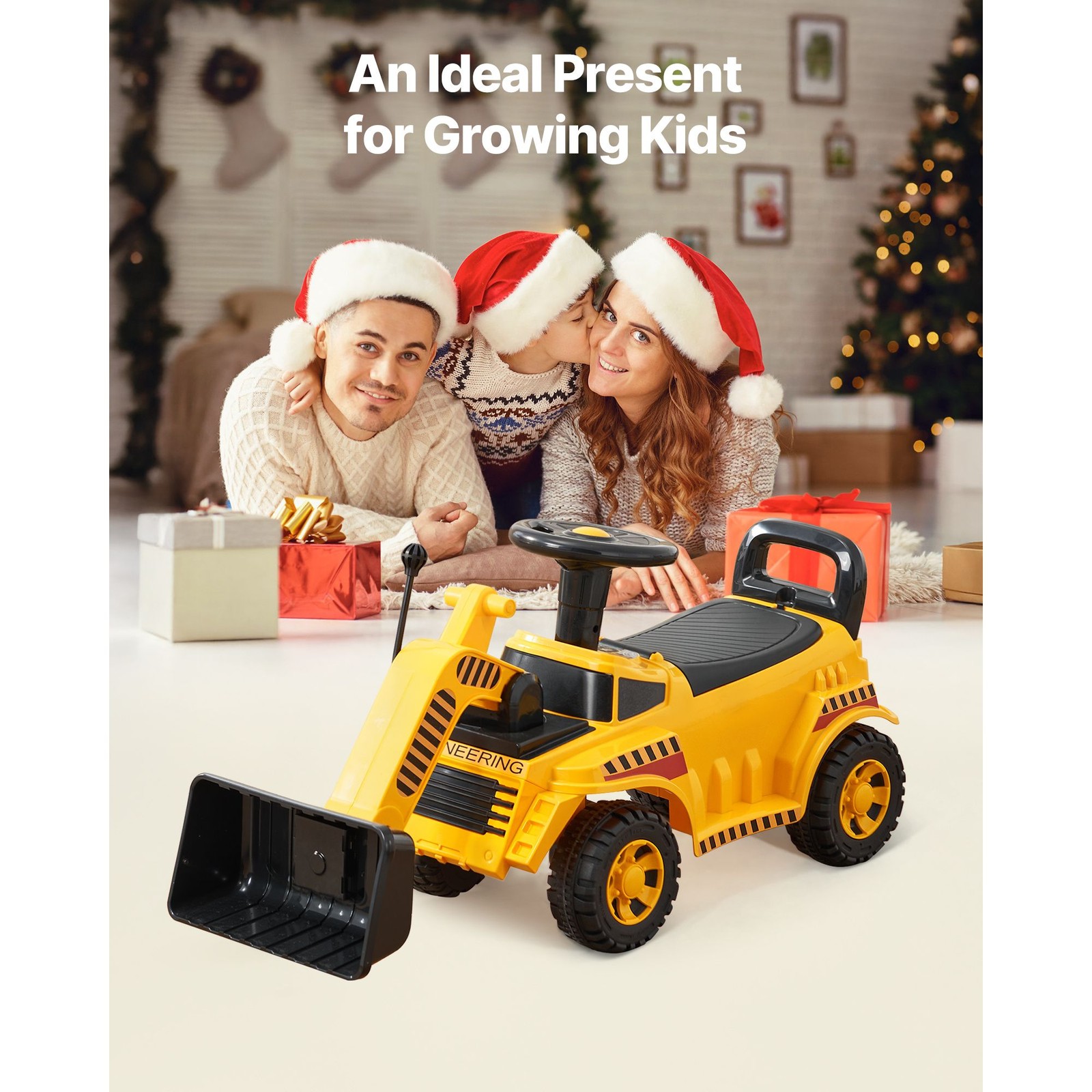 Excavator Ride-On Car for , PP Construction, Scoop Rotation & Chug Sounds