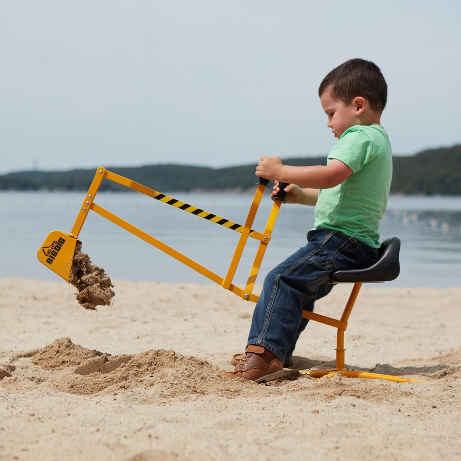 Kid’s Yellow Excavator Toy with 360 Rotation Base