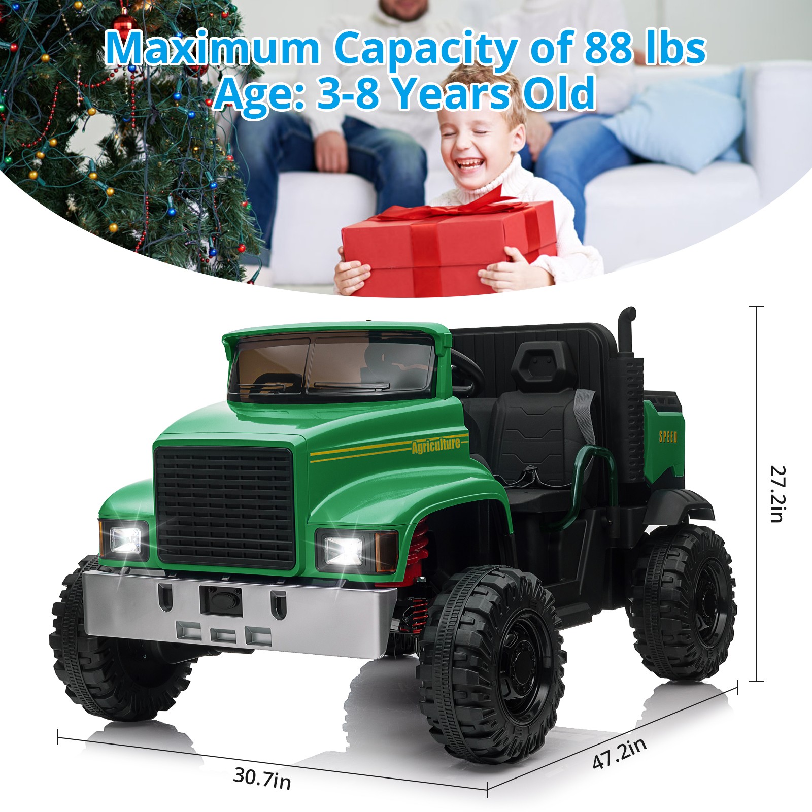 24V Electric UTV Ride-On Car with Dump Bed for Kids,4 x 200W Motors with RC New