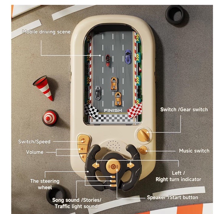 Car Racing Adventure Driving Toy with Steering Wheel Very Unique