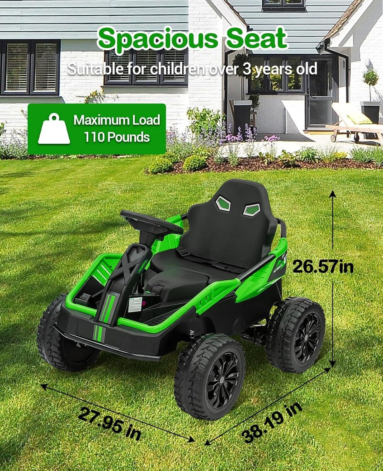 24V Ride On Toys 4WD Power 200W Motors Kids Electric UTV Car with Parent Control