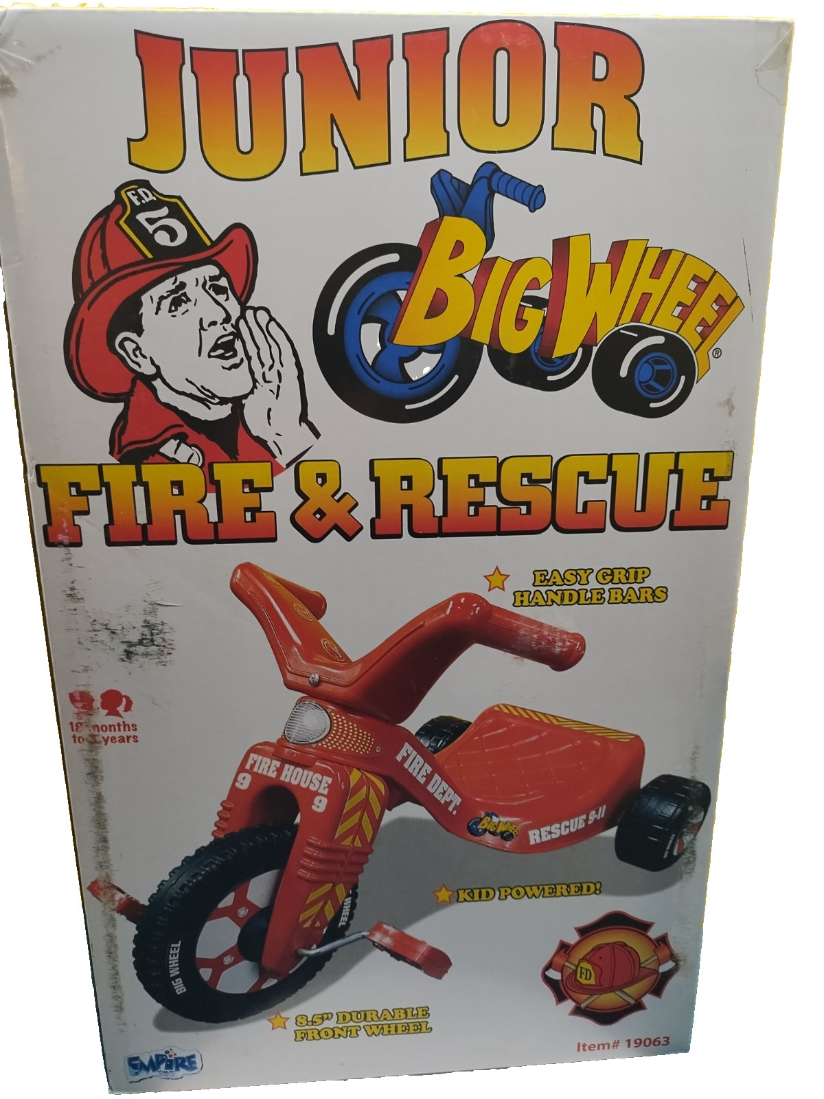 Big Wheel Item #19063 Junior Fire and Rescue Trike, Ages 18 months – 5years