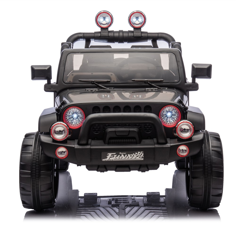 24V Kids Ride On Car Parental Control, Rear Suspension, Bluetooth USB Lights