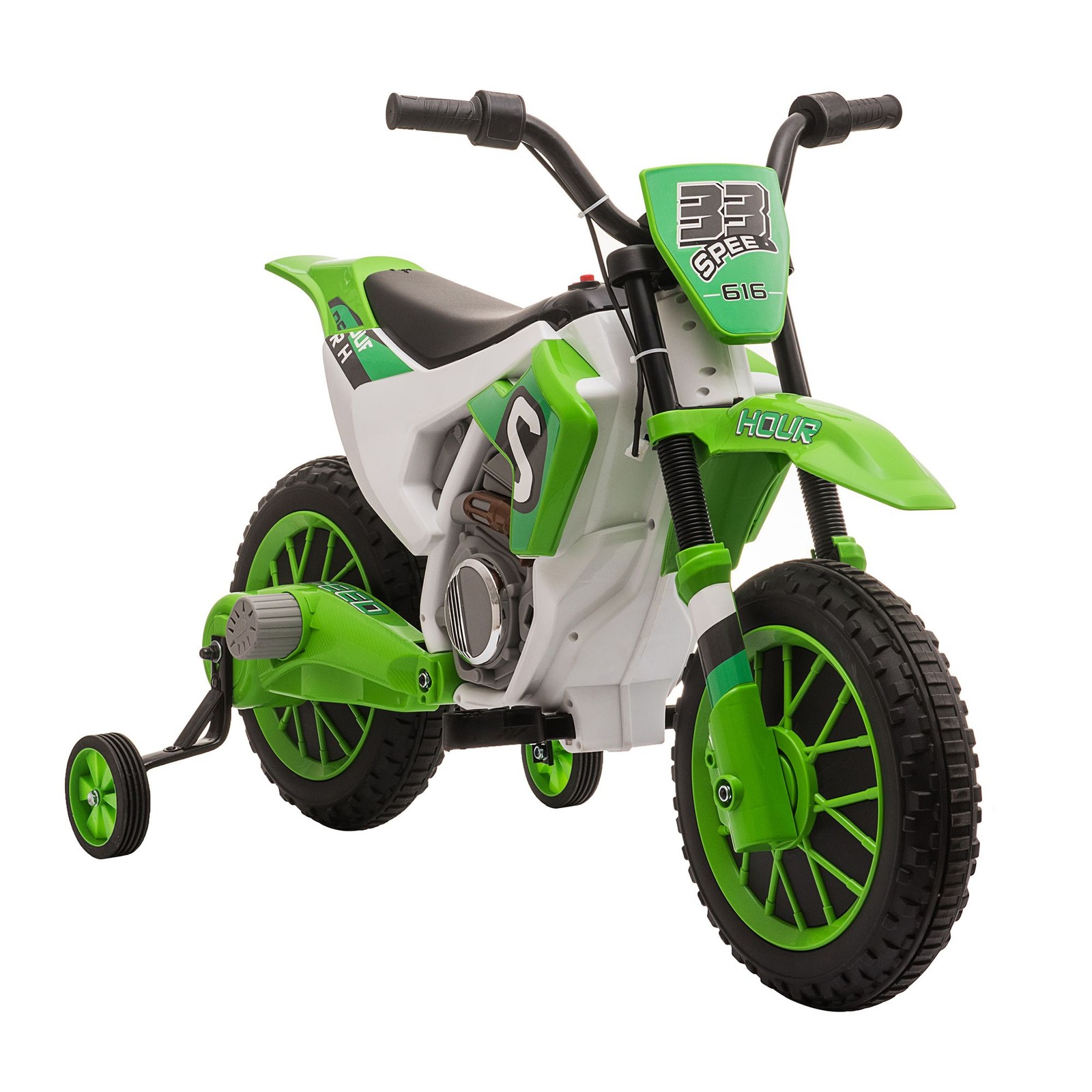 Rechargeable Ride-On Motorbike 12V 66lb Load 3-5 Years Green