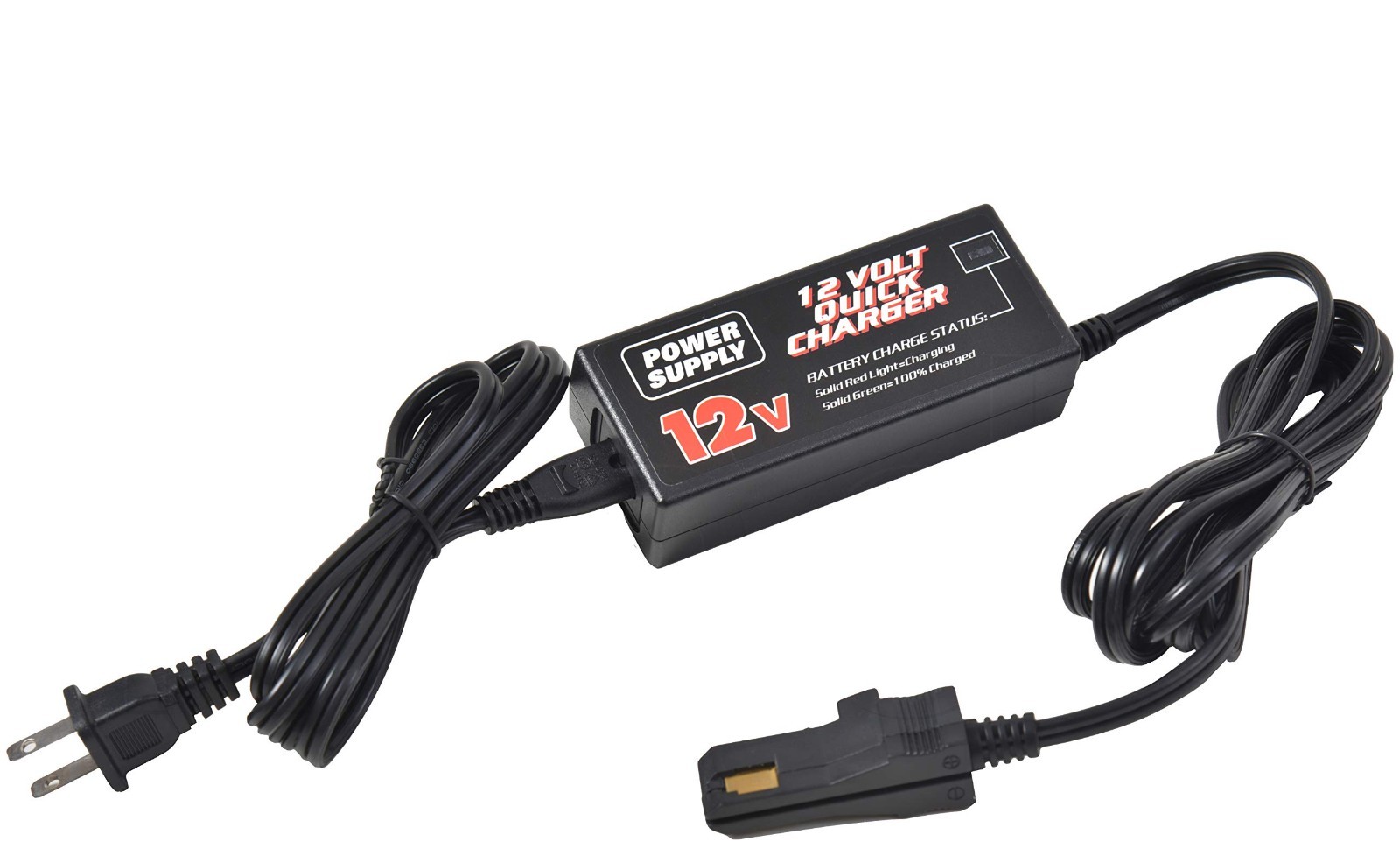 12V Quick Battery Charger for Power Wheels, Ford F150, Jeep Wrangler Ride-On Car