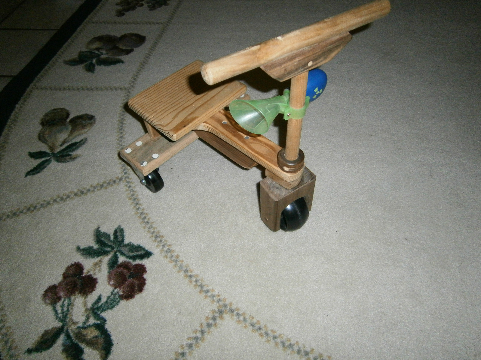 Handmade Toddler Ride-On Toy w/Horn