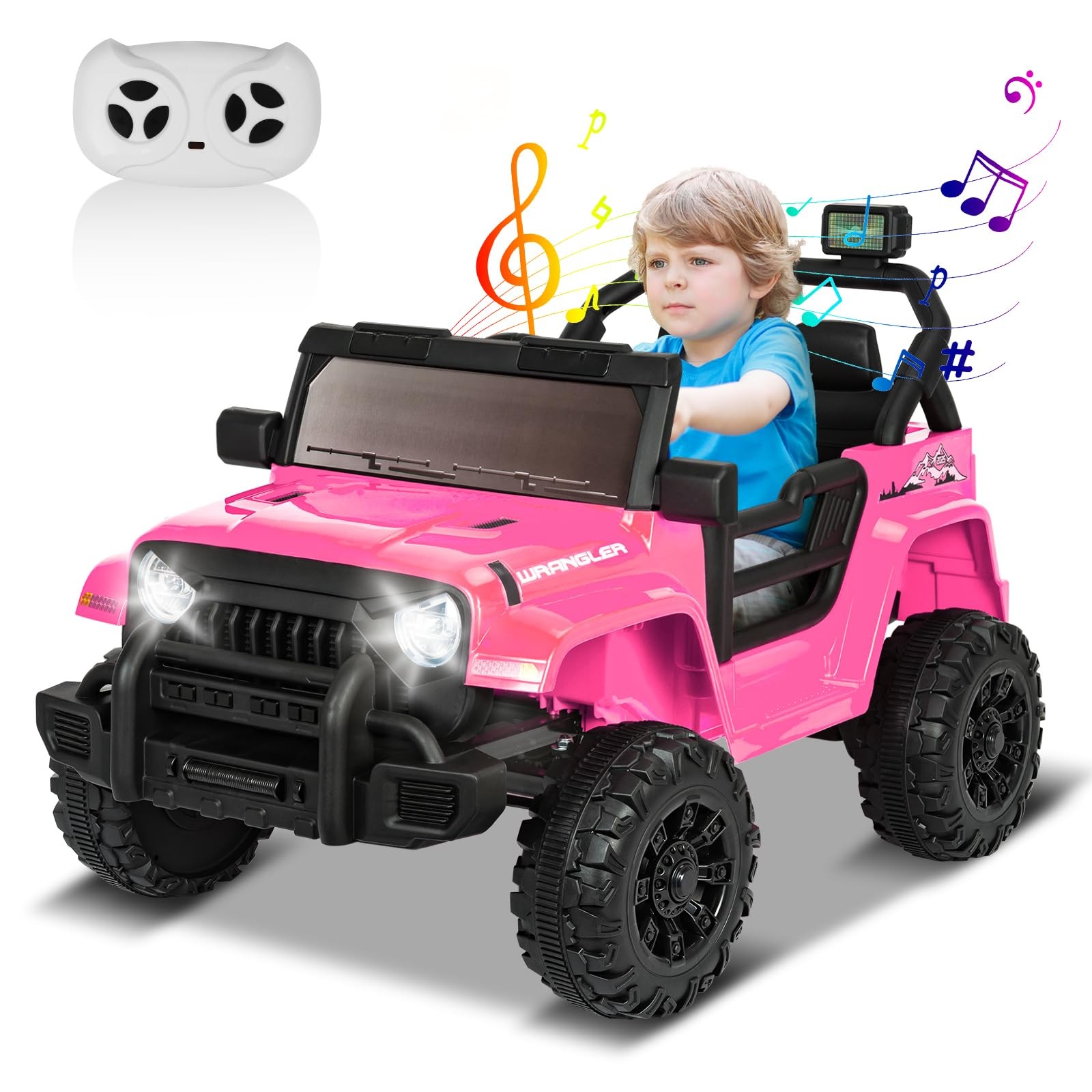 Hlivelood 12V Kids Electric 36.7 inches x 21.7 x 24.4 inches, Pink