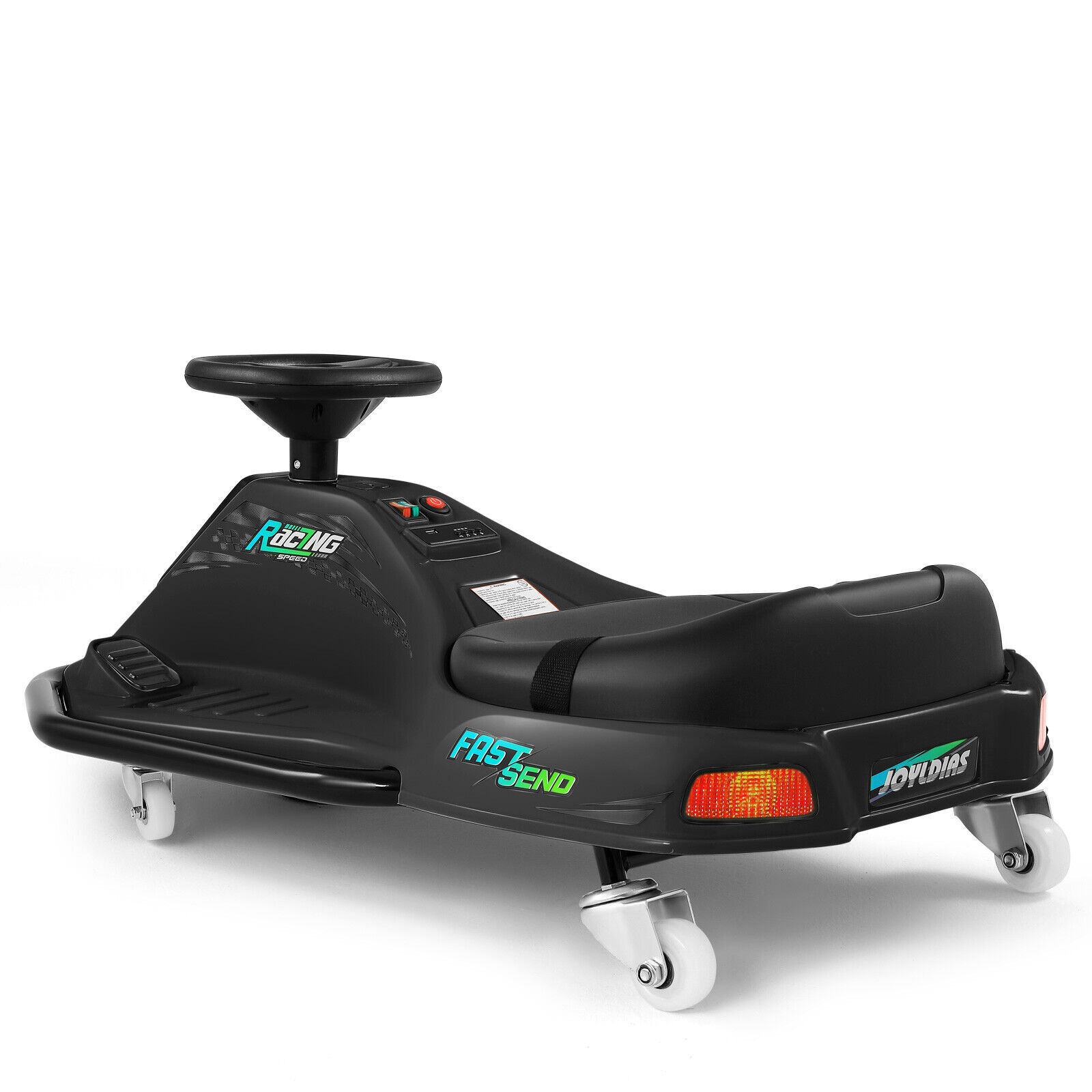 24V Kids Electric Drifting Go Kart 360° Ride On Cart with Bluetooth (Black)