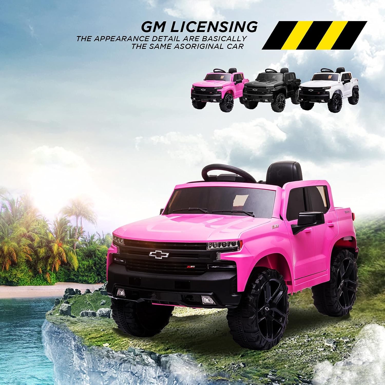 12V Kids Ride-On Truck with Remote Control Electric Car for Toddlers Toys 2-5Y