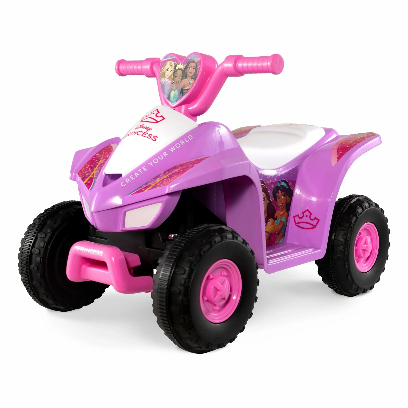 Girls Pink Princess Ride On 4 Wheeler ATV Indoor Outdoor Moana Tangled Electric