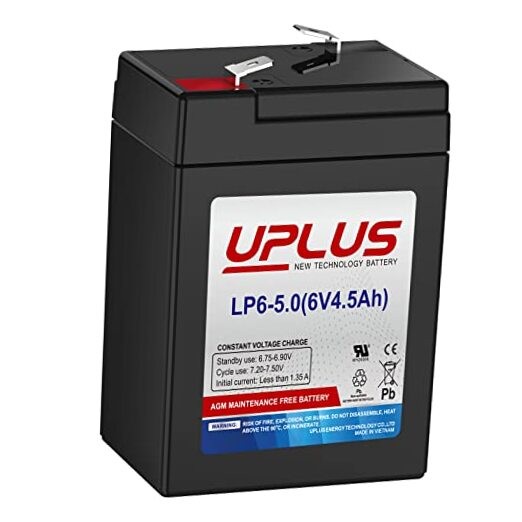 UPLUS 6V 4.5AH Rechargeable Battery, LP6-5.0 SLA AGM Replacement 6V 4.5Ah