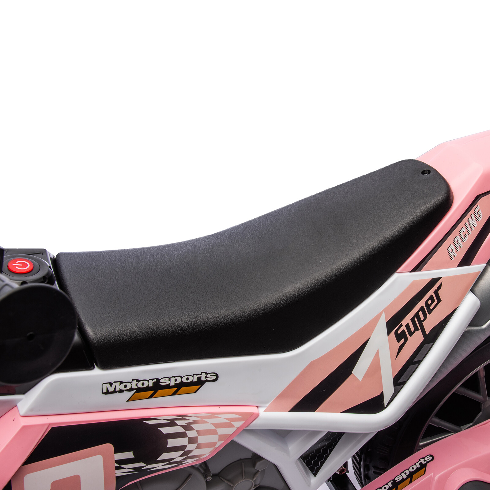 12V Kids Ride On Motorbike Motorcycle Dirt Bike with Music,Training Wheels Pink