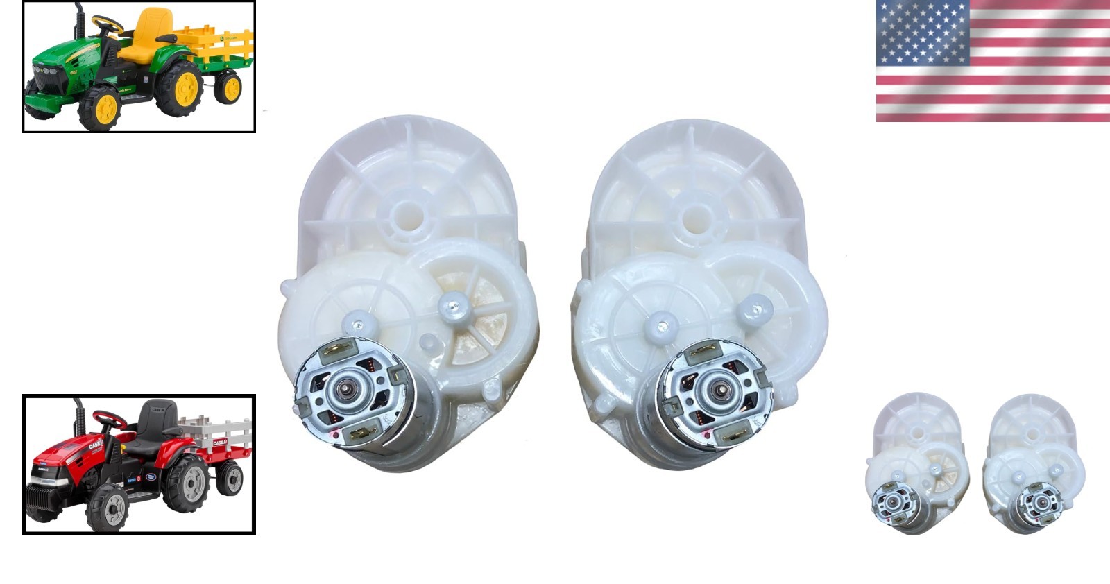 12V Ride-On Tractor Motor and Gearbox Assembly – Plug & Play with Two Gearboxes