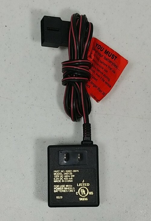 Power Wheels AC Charger Adapter Power Cord Model#040135 Part#00801-0976