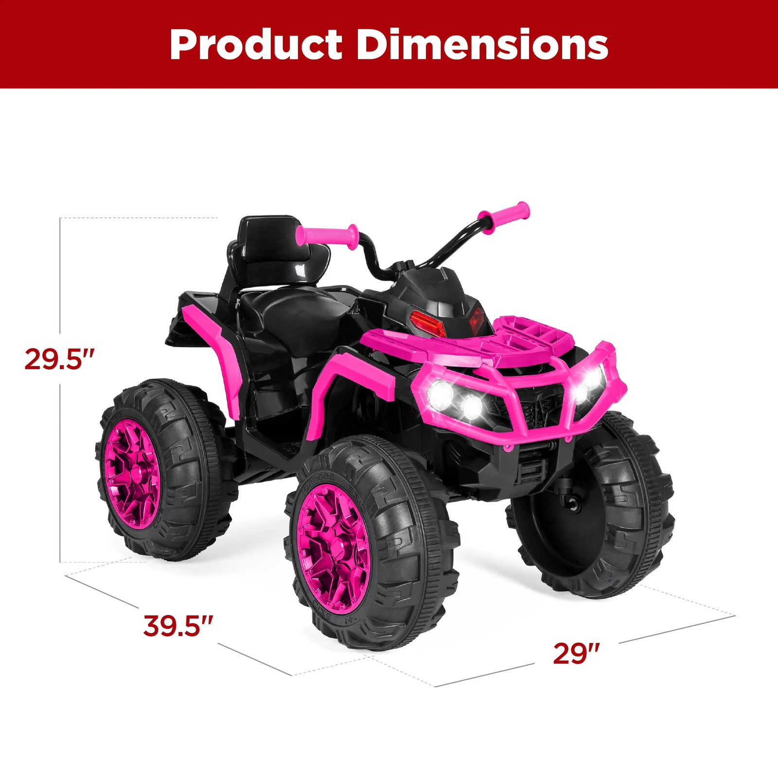 Best Choice Products 12V Ride-On ATV Quad w/ Bluetooth, 3.7mph Max, Treaded Tir