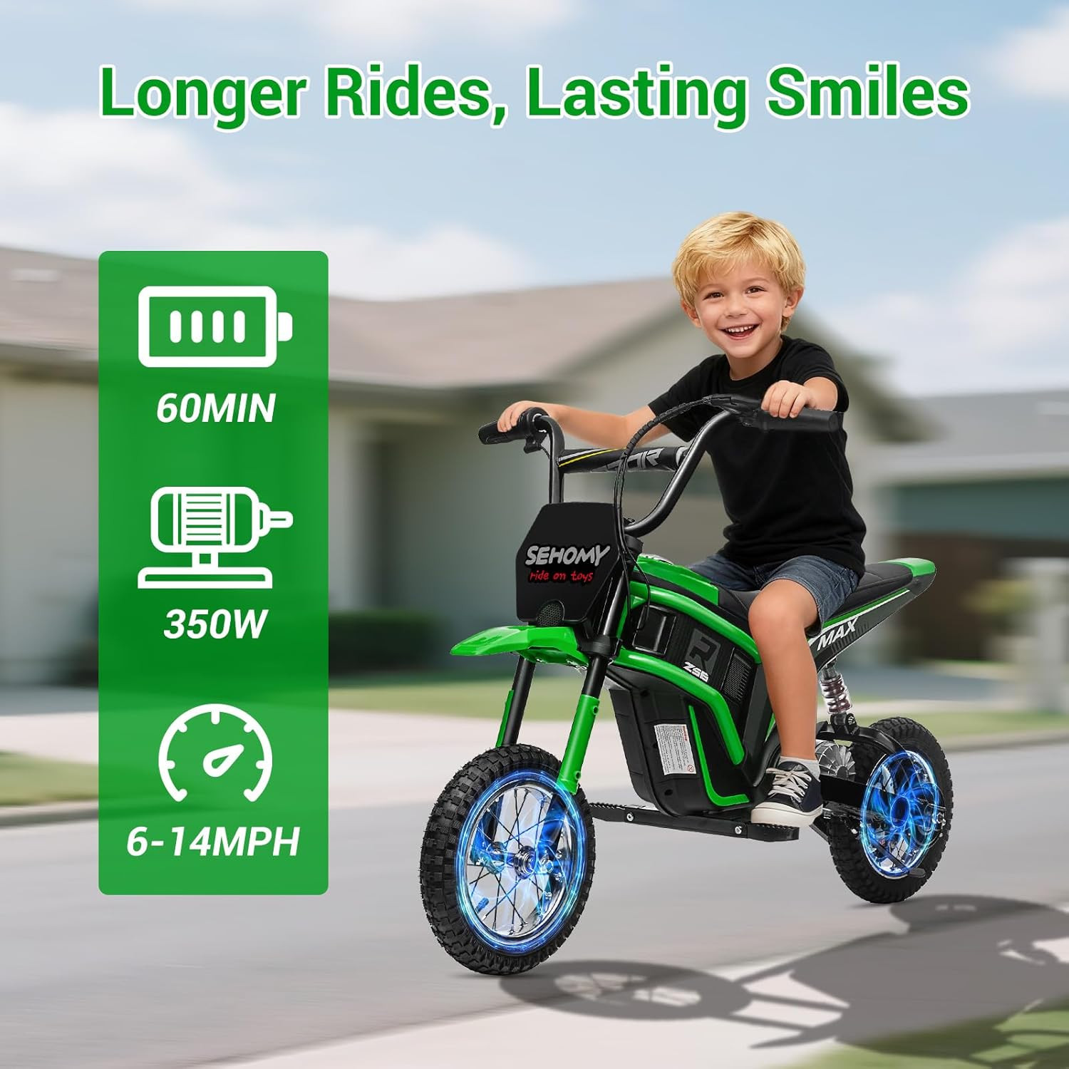 24V Electric Dirt Bike Off-Road Motorcycle For Kids 350W Motor Pneumatic Tire​