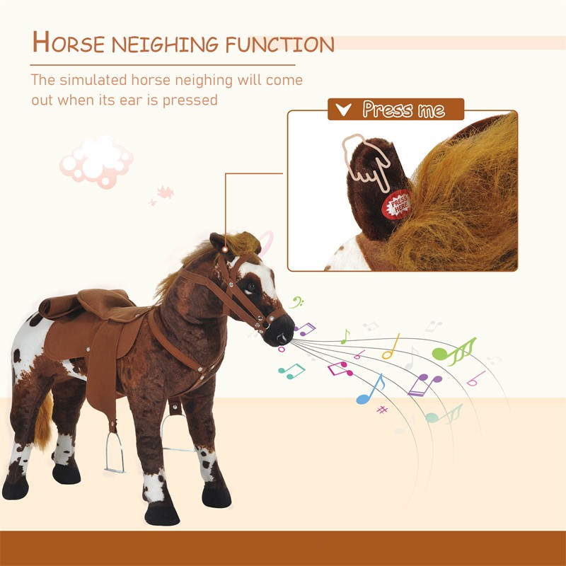 Ride On Horse for Toddlers 3-5 Animal Horse Kids Toy w/ Padding & Sound Making