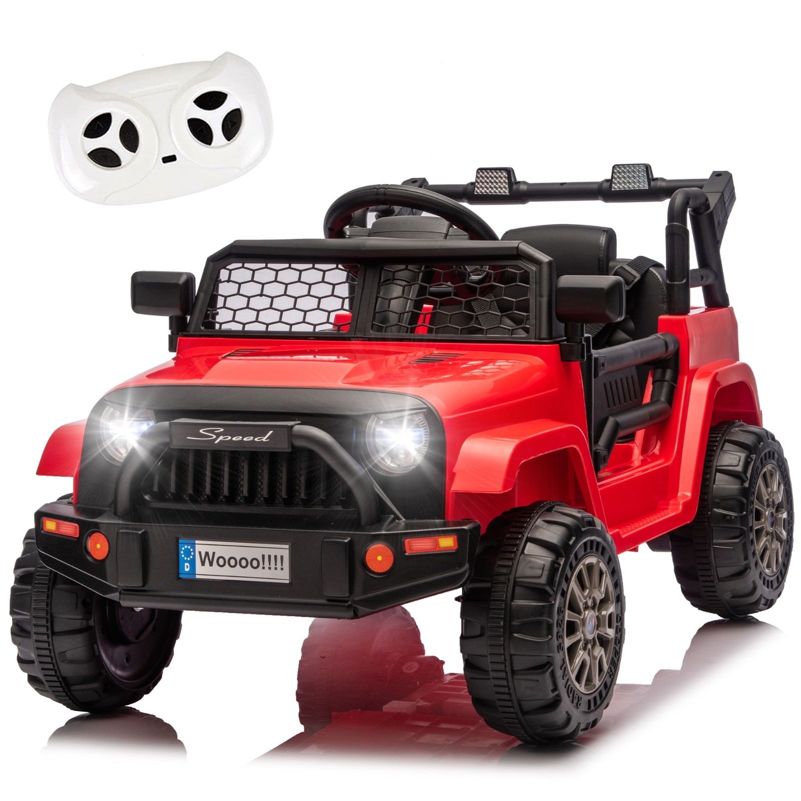 12V Kids Ride On Toys Truck w/Remote, Electric Toddler Ride on Car for Kids, Red