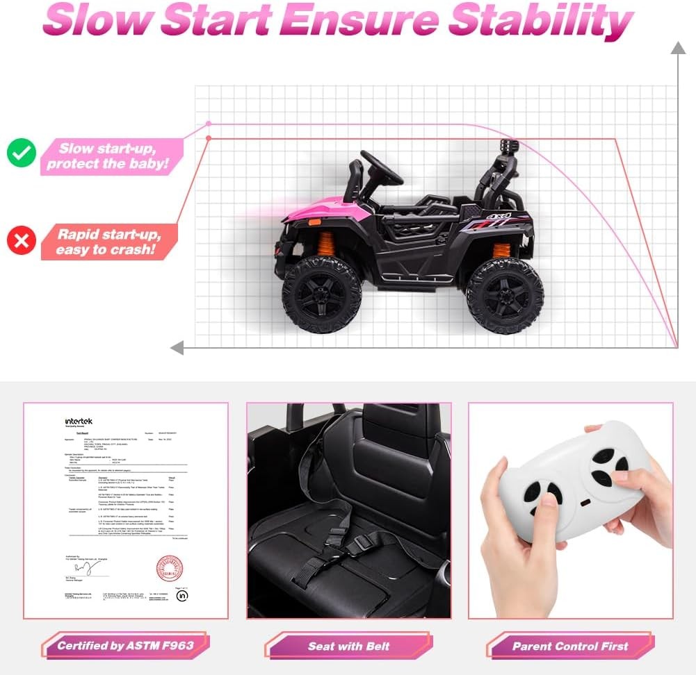 12V Kids Car Power Wheels Ride on Truck Vehicle w/Remote Control LED Light Music