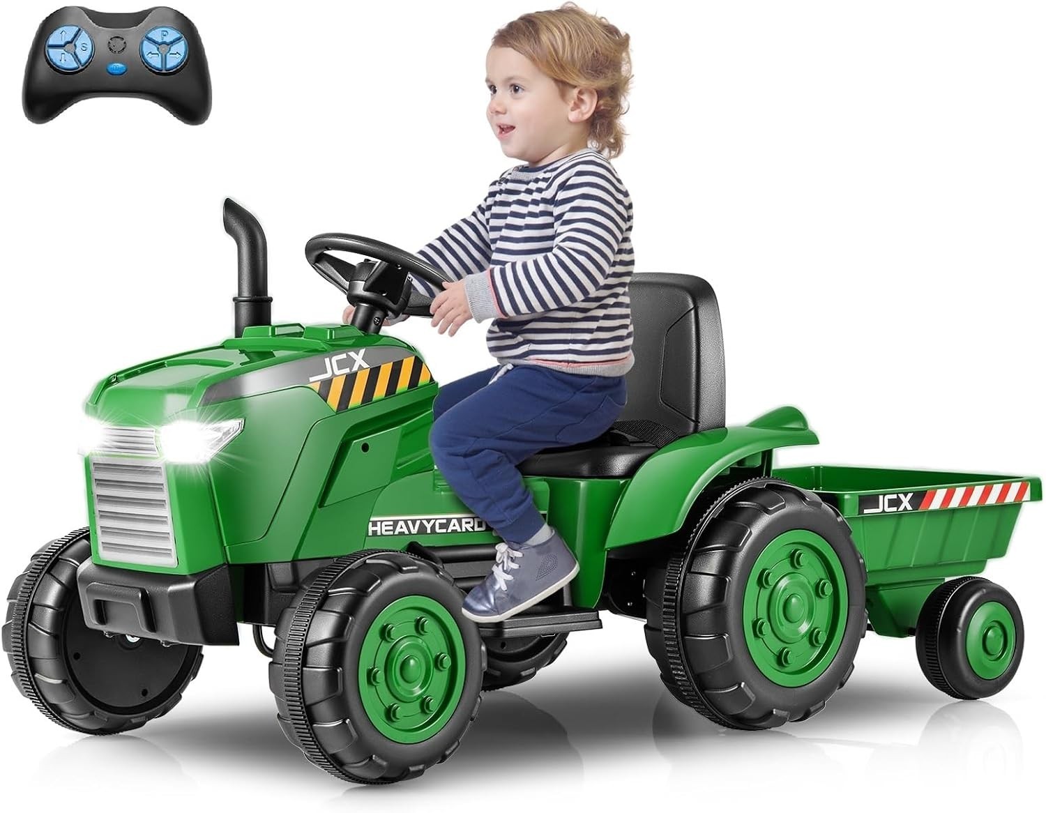 12V Kids Ride on Tractor,Battery Powered Motorized Electric Car with Trailer..