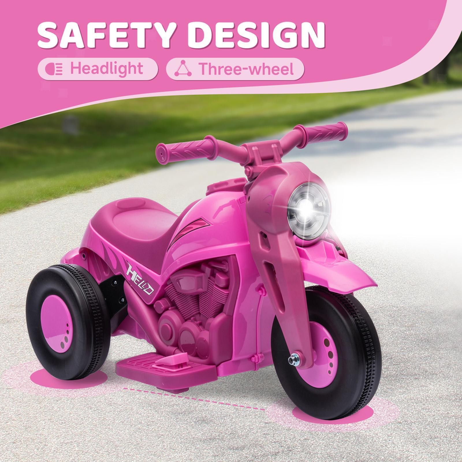 Ride on Bubble Car, 6V Kids Motorcycle, 3 Wheeled 2 MPH Electric Motorbike for