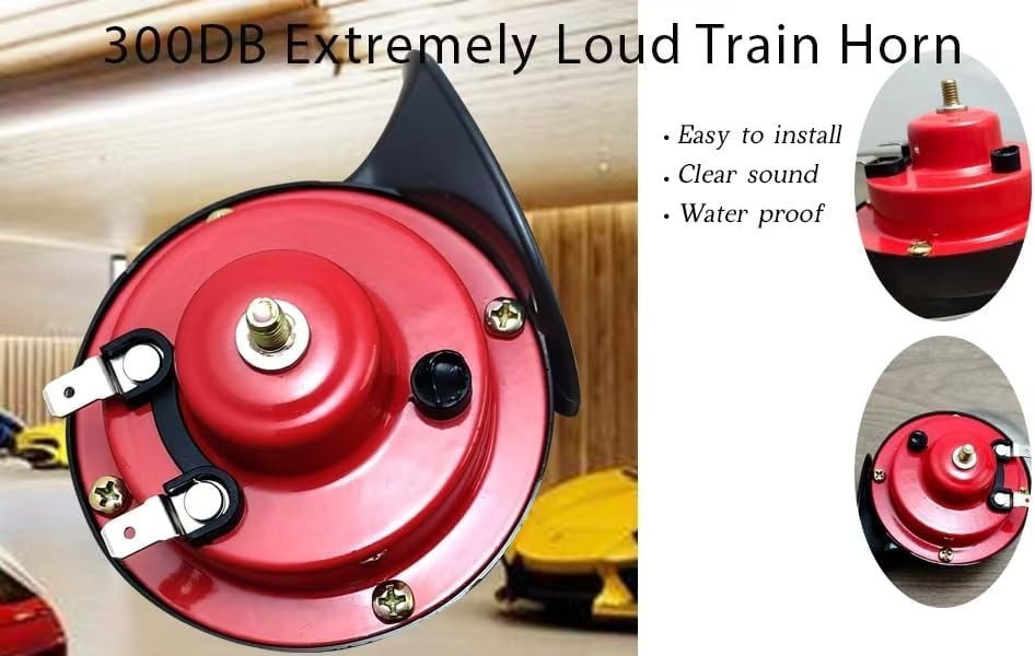 300DB Super Loud Train Horns, 12V 4A Waterproof Air Horns Replacement Kit, Car