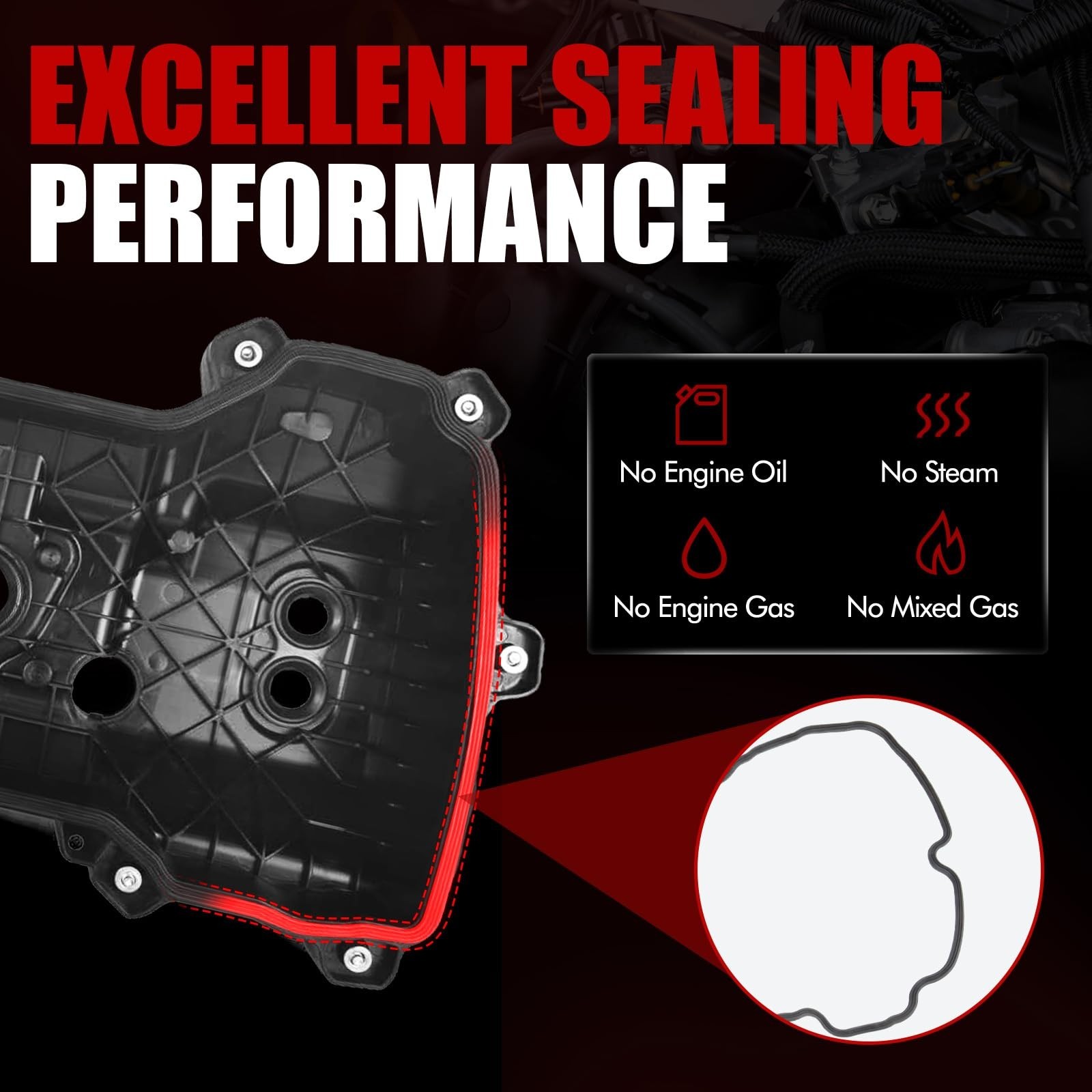 MITZONE Valve Cover Set Compatible with Ford Edge Explorer F-150 Flex Mustang…