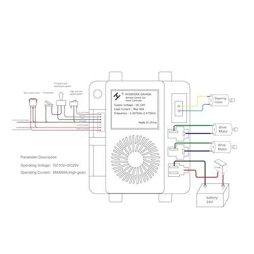 HY2005RX-24V/40A High Power 2.4G Bluetooth Motor Control Box for Power Wheels
