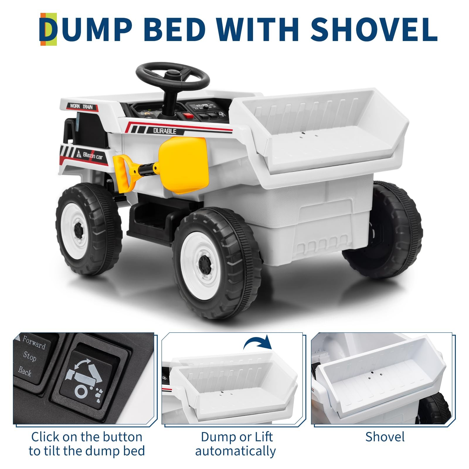 Garvee 12V Ride On Dump Truck for Kids, Ride On Car with Remote Control
