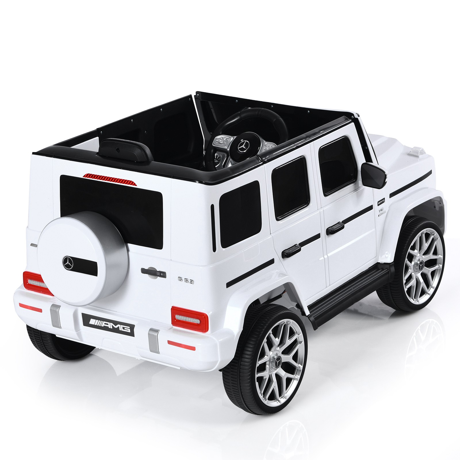12V Kids Ride On Car Licensed Mercedes-Benz G63 w/Music & Remote Control White