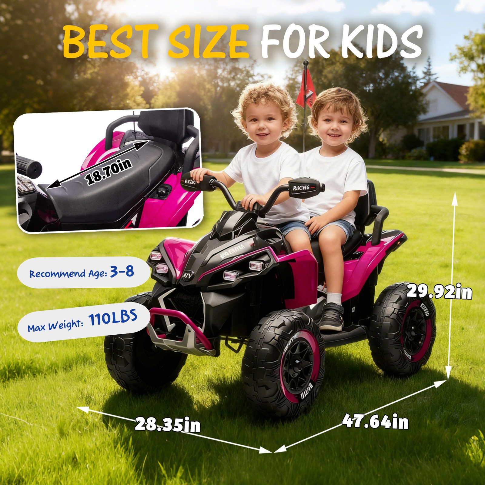 24V Kids Ride On Electric function Music Power Display Bluetooth Kids Aged 3-12